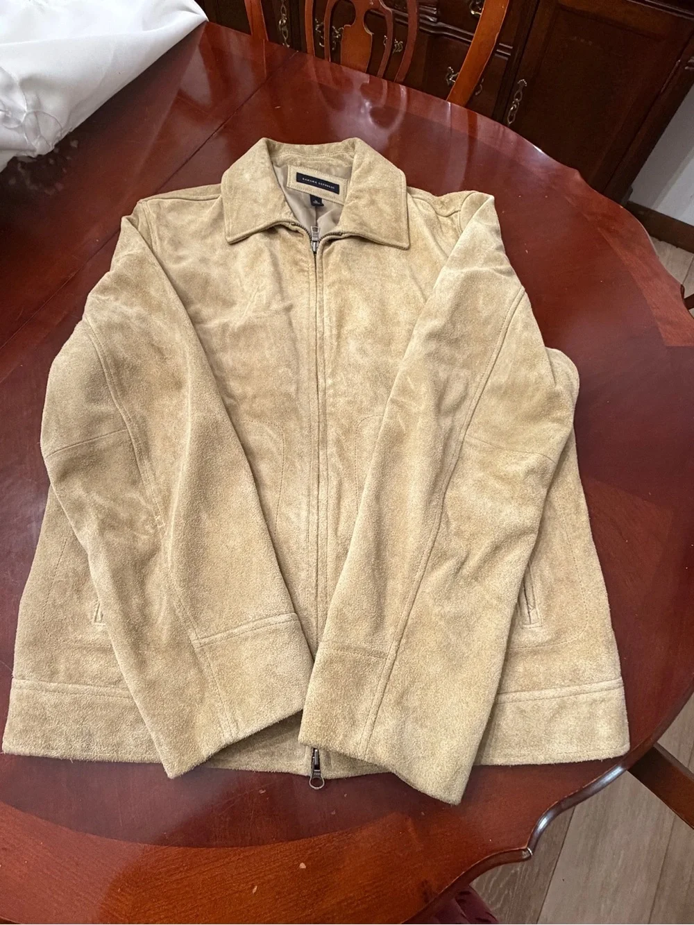 Banana Republic Men's Suede Beige Bomber Jacket